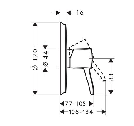 Bộ trộn âm 1 đường nước Metropol Classic 589.54.619